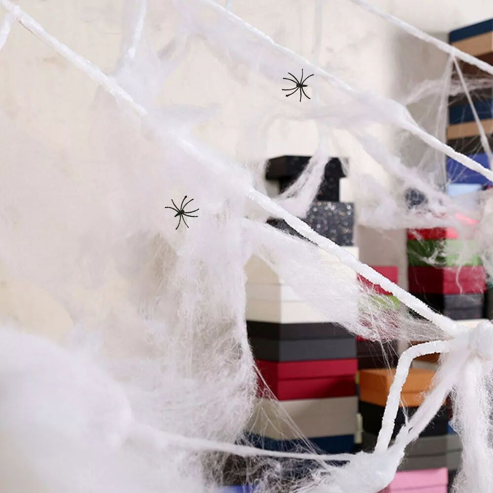 Halloween Decoration Giant Spider Web Party Props Decor Outdoor Fancy Dress 22FT