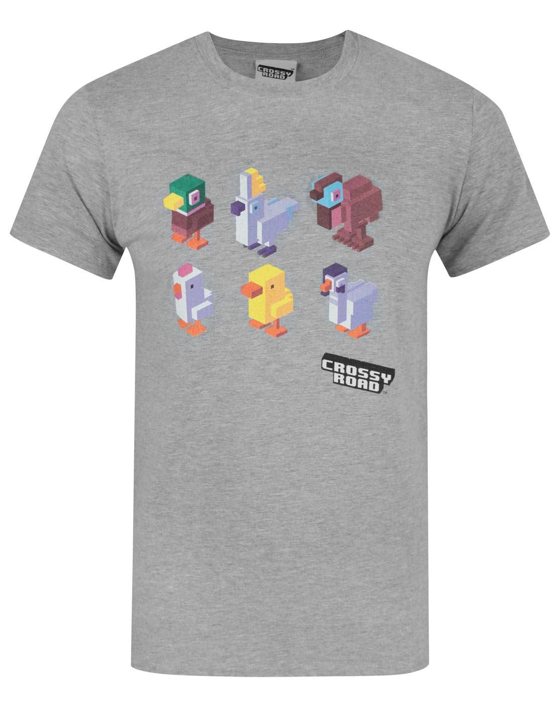 Crossy Road Short Sleeved T-Shirt | Mens Grey | Official Merch