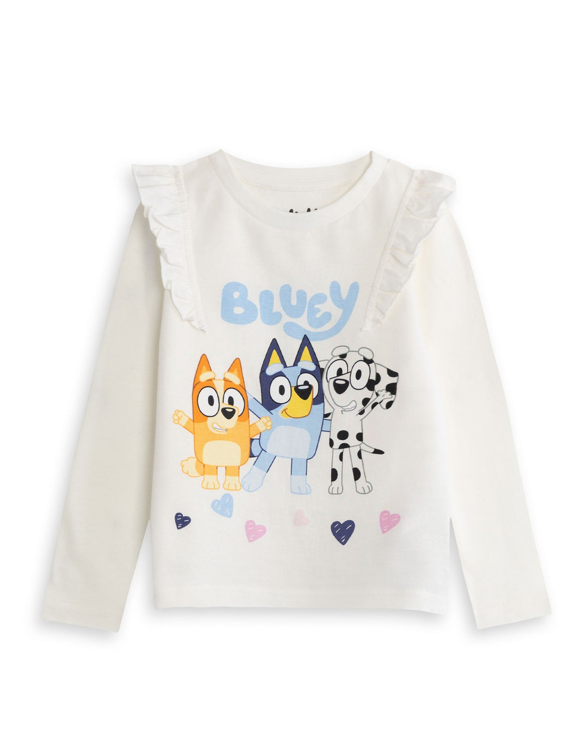 Bluey Long Sleeve Long Leg Pyjama Set | Girls Cream | Official Merch
