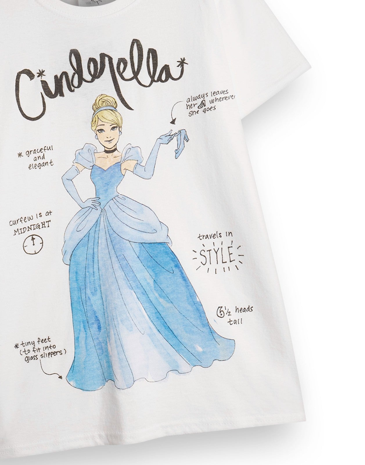 Disney Short Sleeved T-Shirt | Girls White | Official Merch