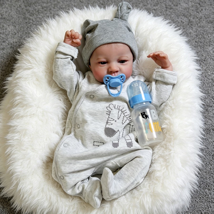 18in Handmade Reborn Baby Dolls Vinyl Silicone Realistic Newborn Boy Twins Gifts