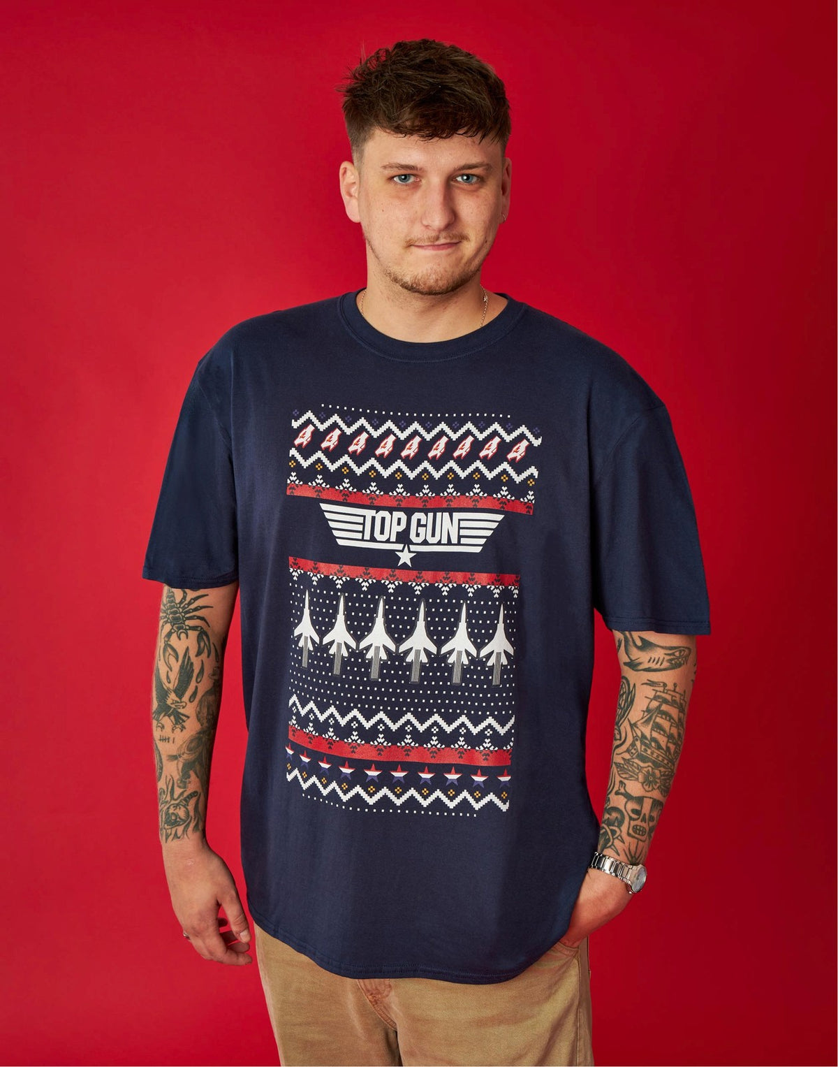 Top Gun Short Sleeved T-Shirt | Mens Navy | Official Merch