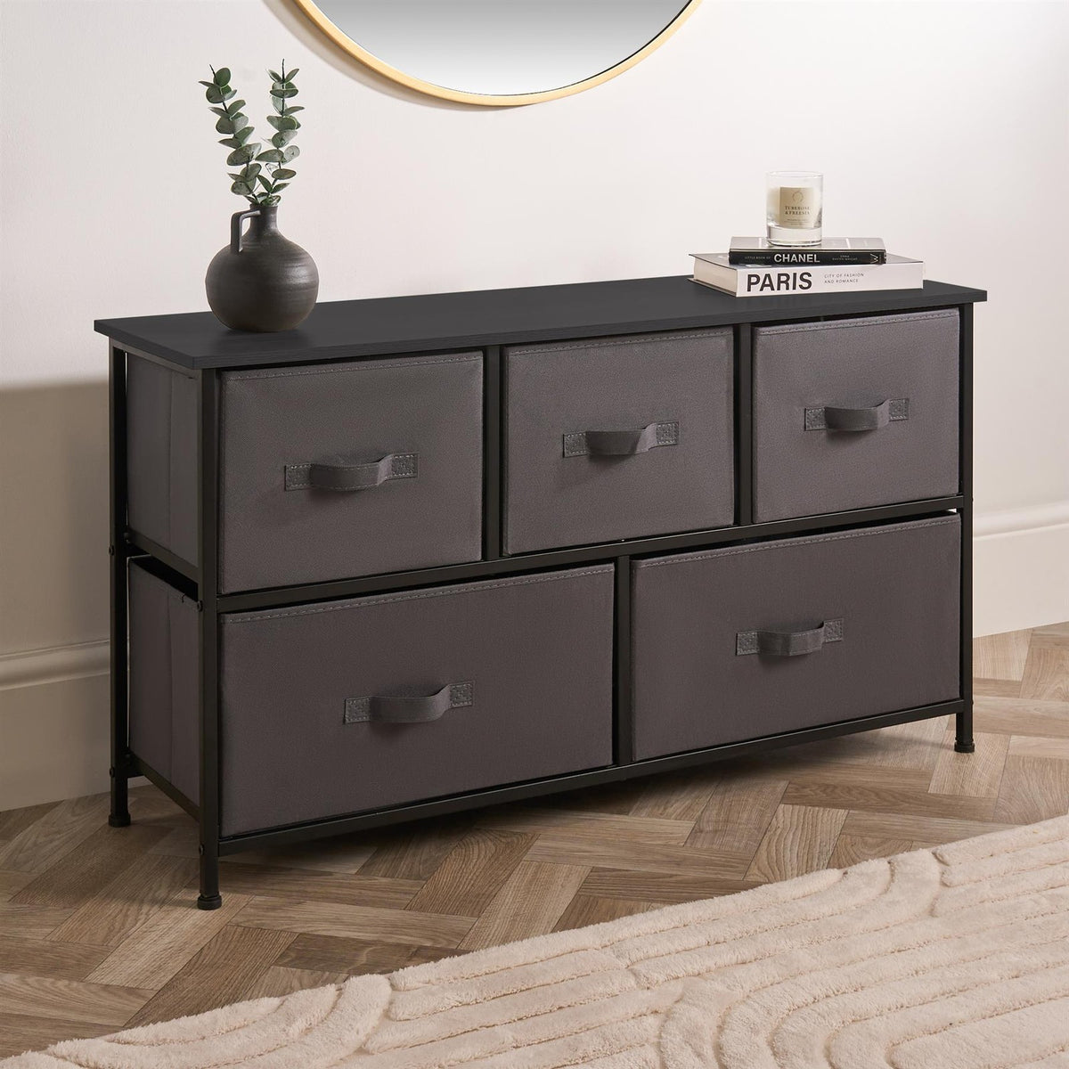 OHS Fabric Cabinet Bedside 2/3/4/5/6 Drawers Storage Unit Clothes Home Organiser