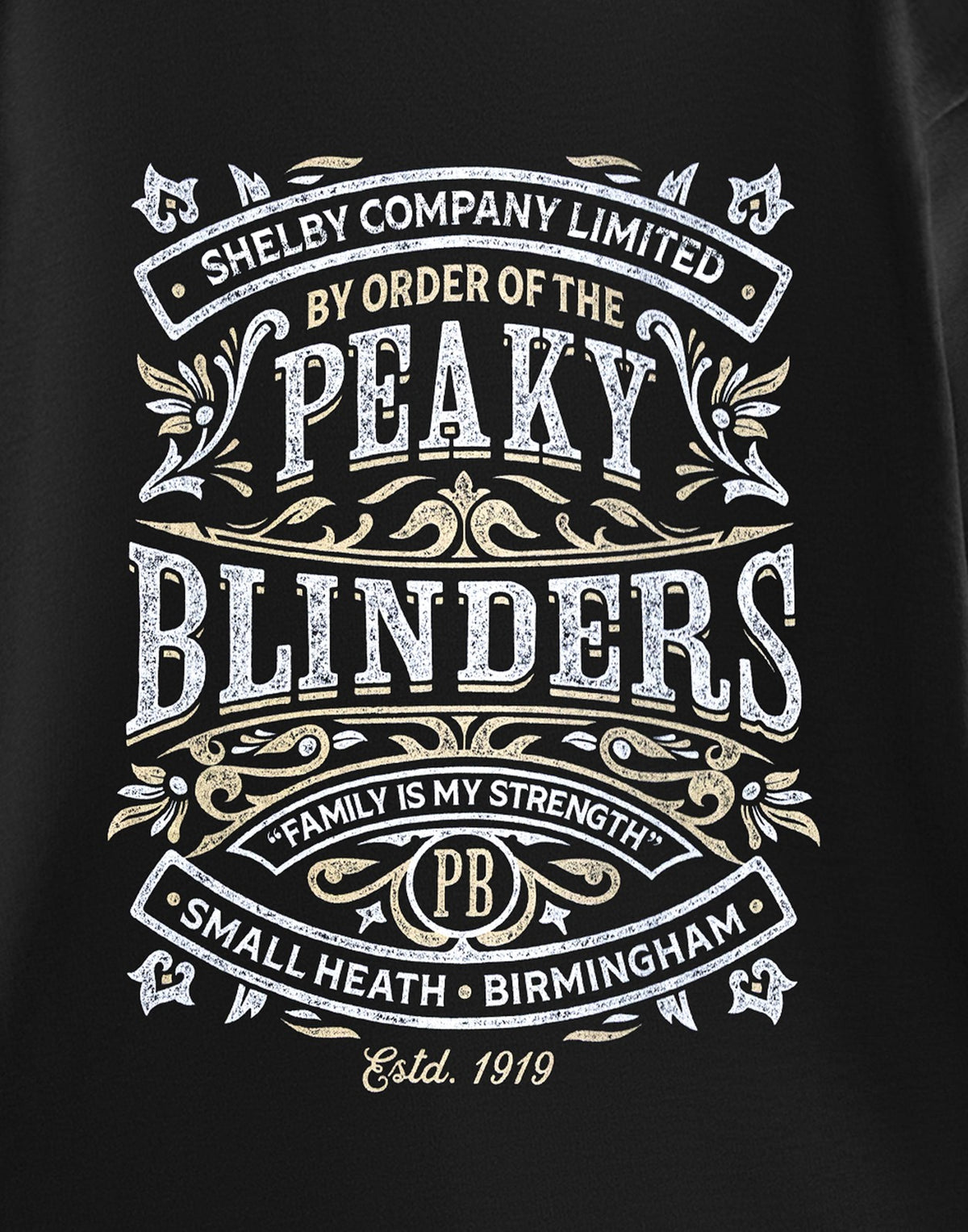 Peaky Blinders Short Sleeved T-Shirt | Mens Black | Official Merch