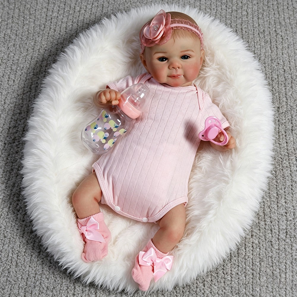 18" Reborn Baby Dolls Vinyl Silicone Realistic Newborn Girl Doll Lifelike Gift