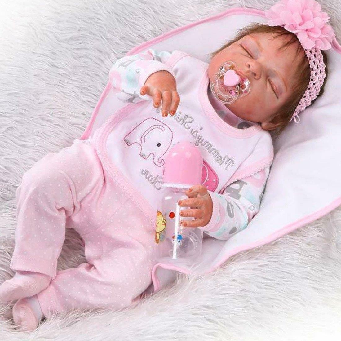 22" Lifelike Reborn Dolls Waterproof Baby Doll Full Body Silicone Vinyl Boy/Girl