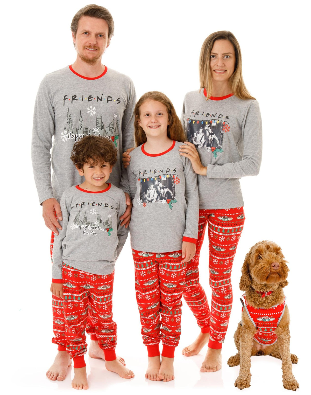 Friends Long Sleeve Long Leg Pyjama Set | Boys Red | Official Merch