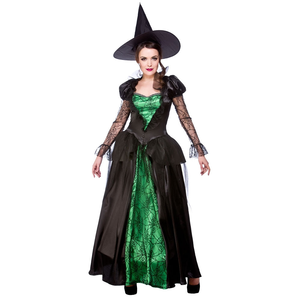 Ladies GREEN WITCHES of Eastwick Fancy Dress Halloween Spooky Costumes Size 8-24