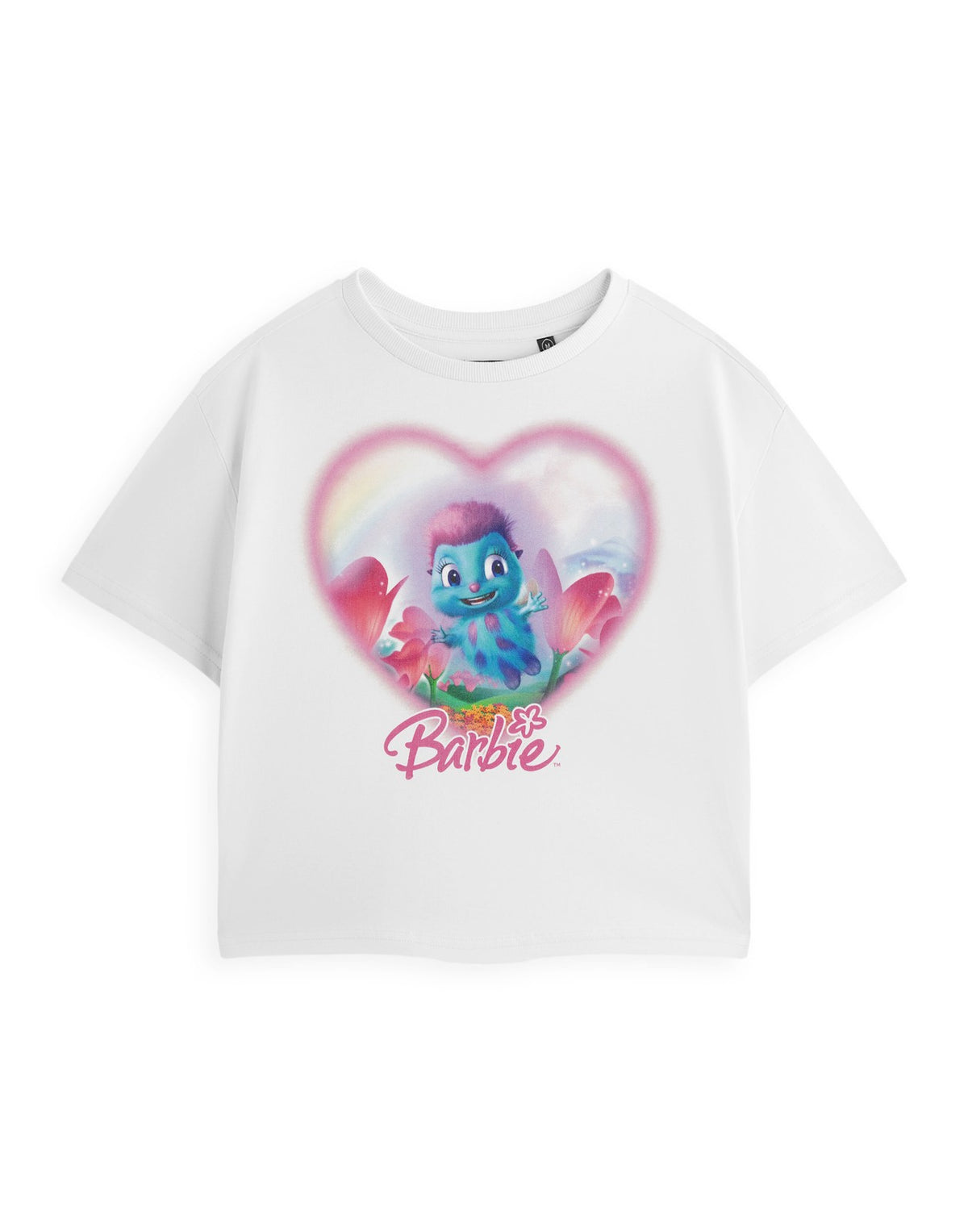 Barbie Cropped Short Sleeved T-Shirt | Womens White | Official Merch