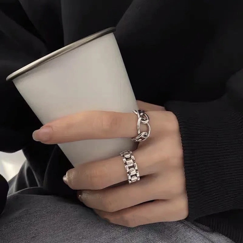 925 Sterling Silver Vintage Adjustable Fashion Ring Women Girls Jewellery Gift