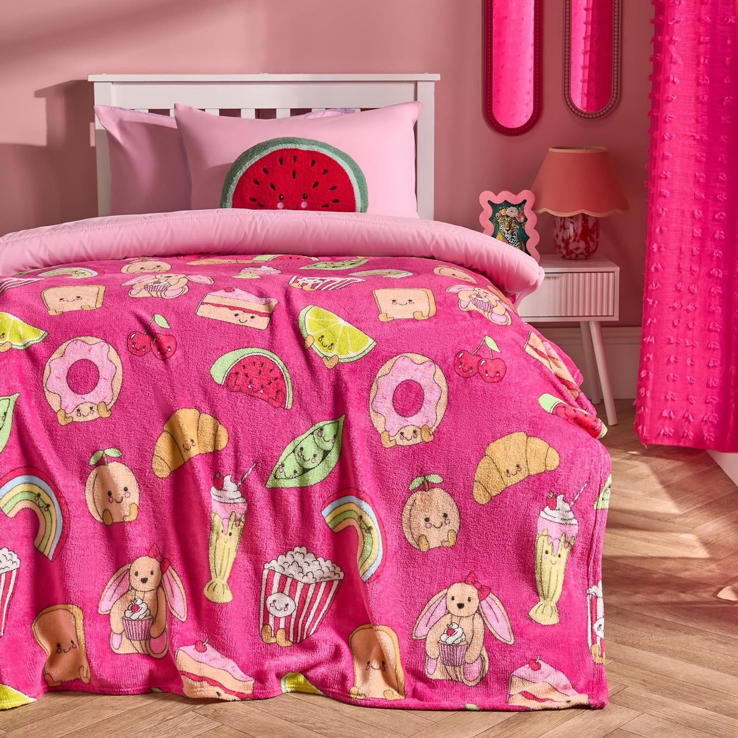 OHS Sweetie Pies Throw Ultra Soft Blanket Flannel Fleece Lightweight Bedspread