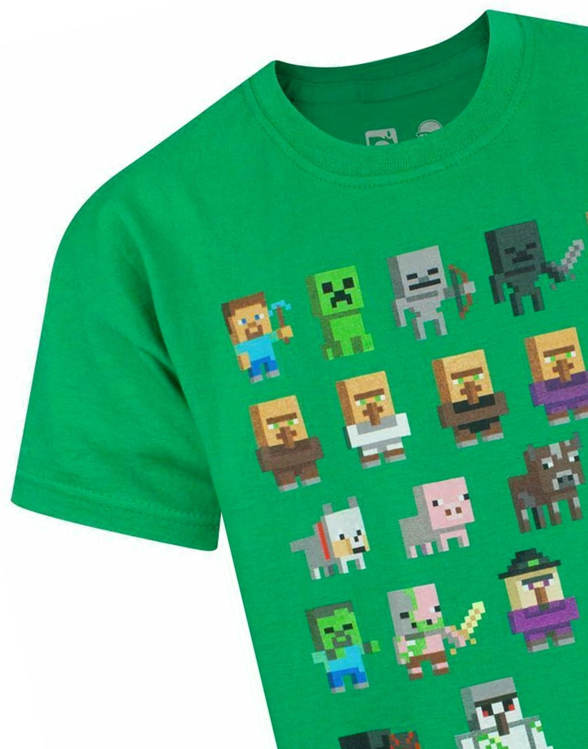 Minecraft Short Sleeved T-Shirt | Boys Green Gaming | Official Merch
