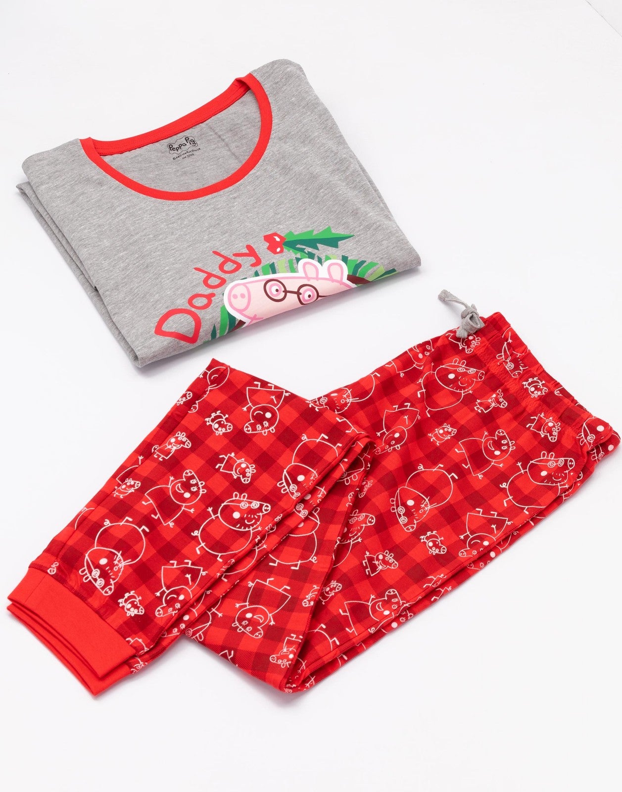 Peppa Pig Long Sleeve Long Leg Pyjama Set | Mens Red | Official Merch
