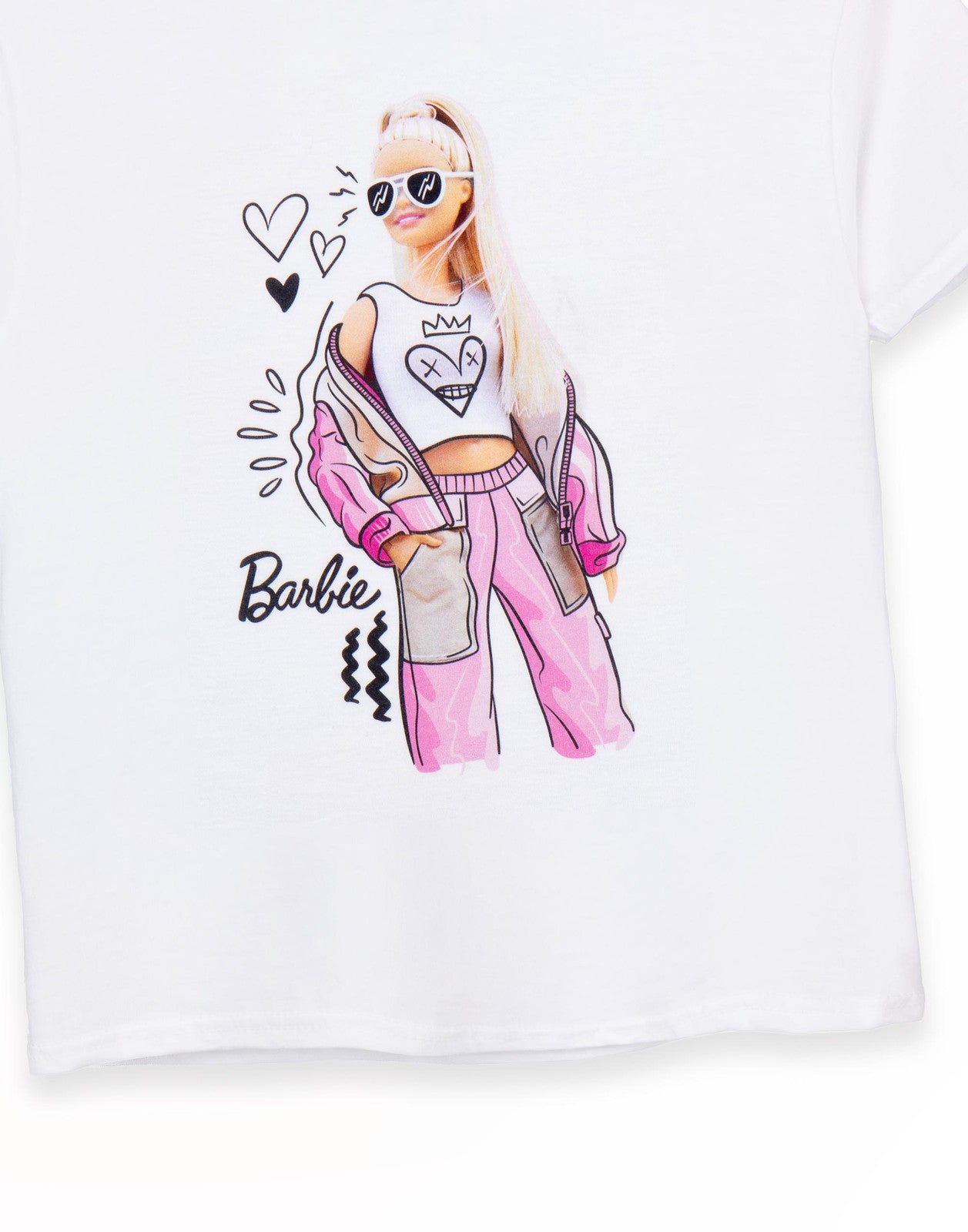 Barbie Short Sleeved T-Shirt | Girls White | Official Merch