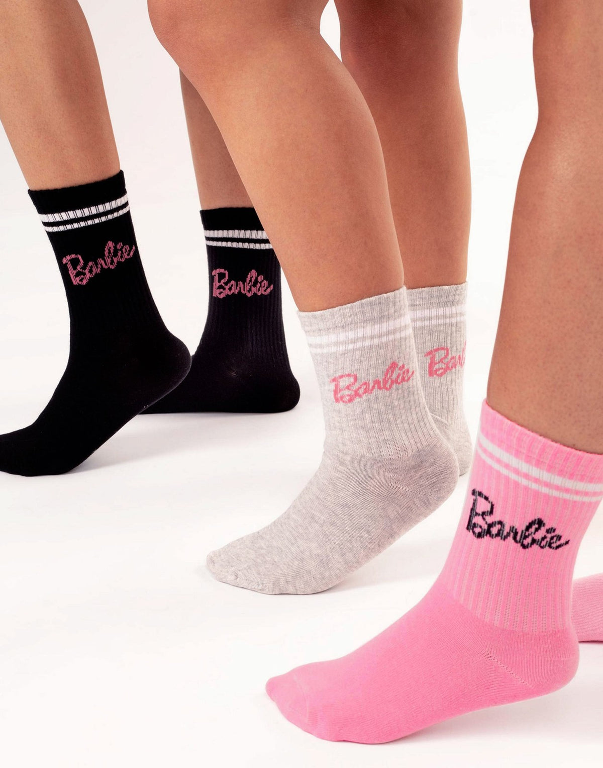 Barbie Calf Socks Set of 3 | Womens Pink | Official Merch