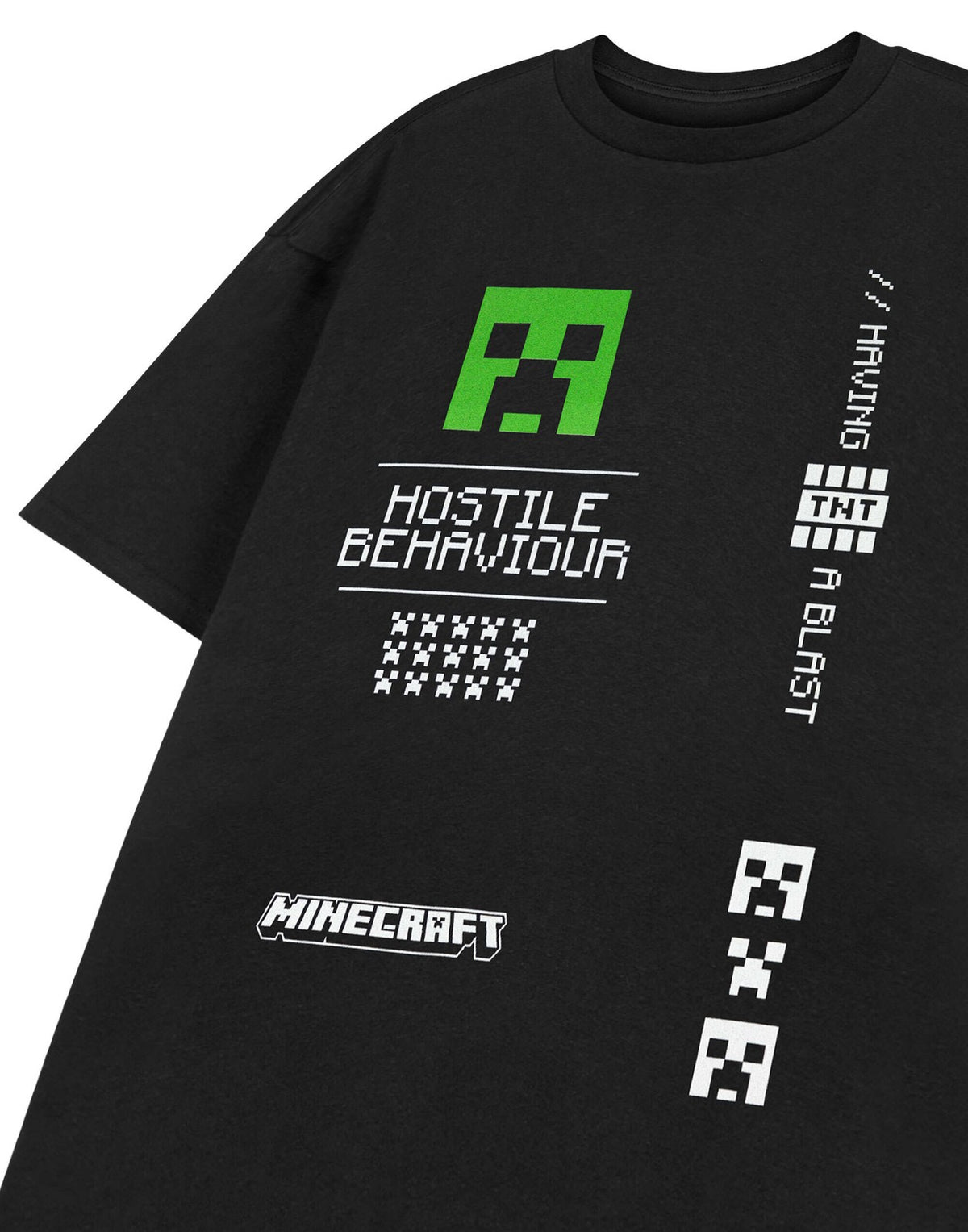 Minecraft Short Sleeved T-Shirt | Mens Black Gaming | Official Merch