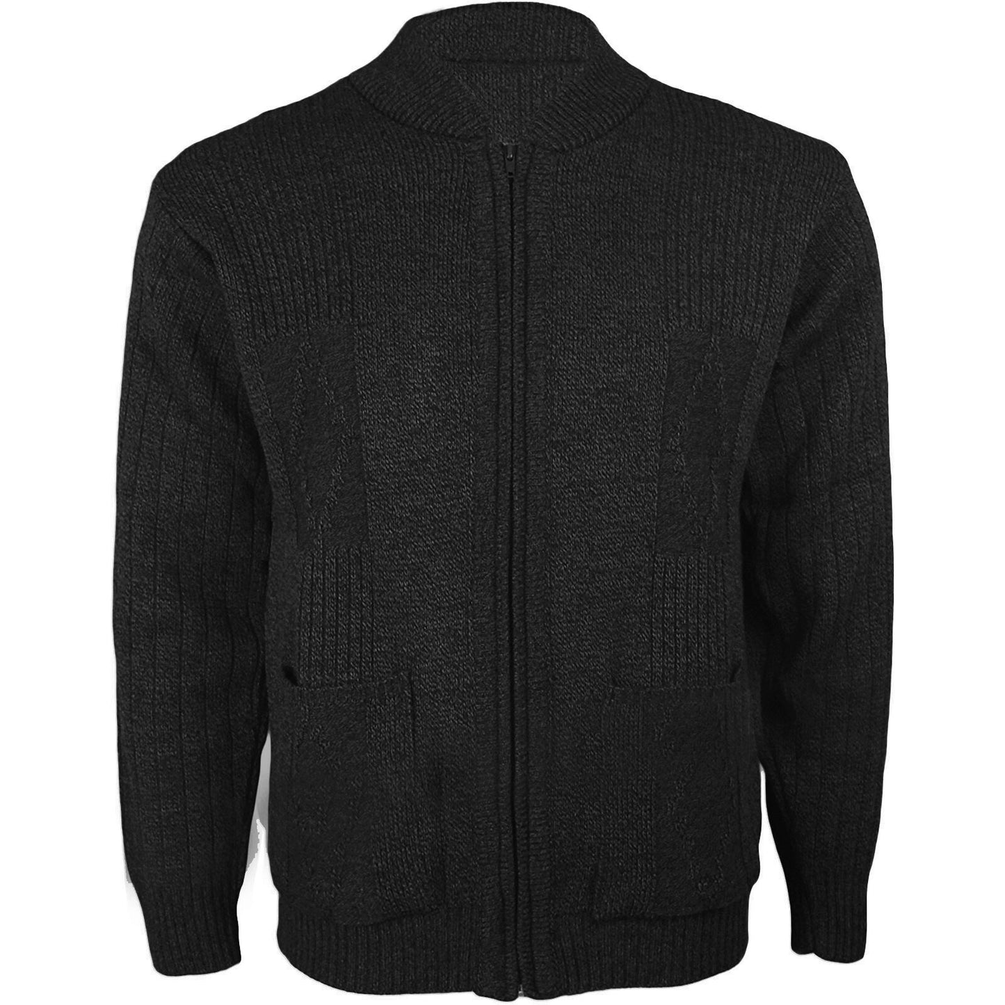 MENS AZTEC PATTERN CARDIGAN ZIP POCKET THICK WINTER WARM SWEATER KNITTED JUMPER