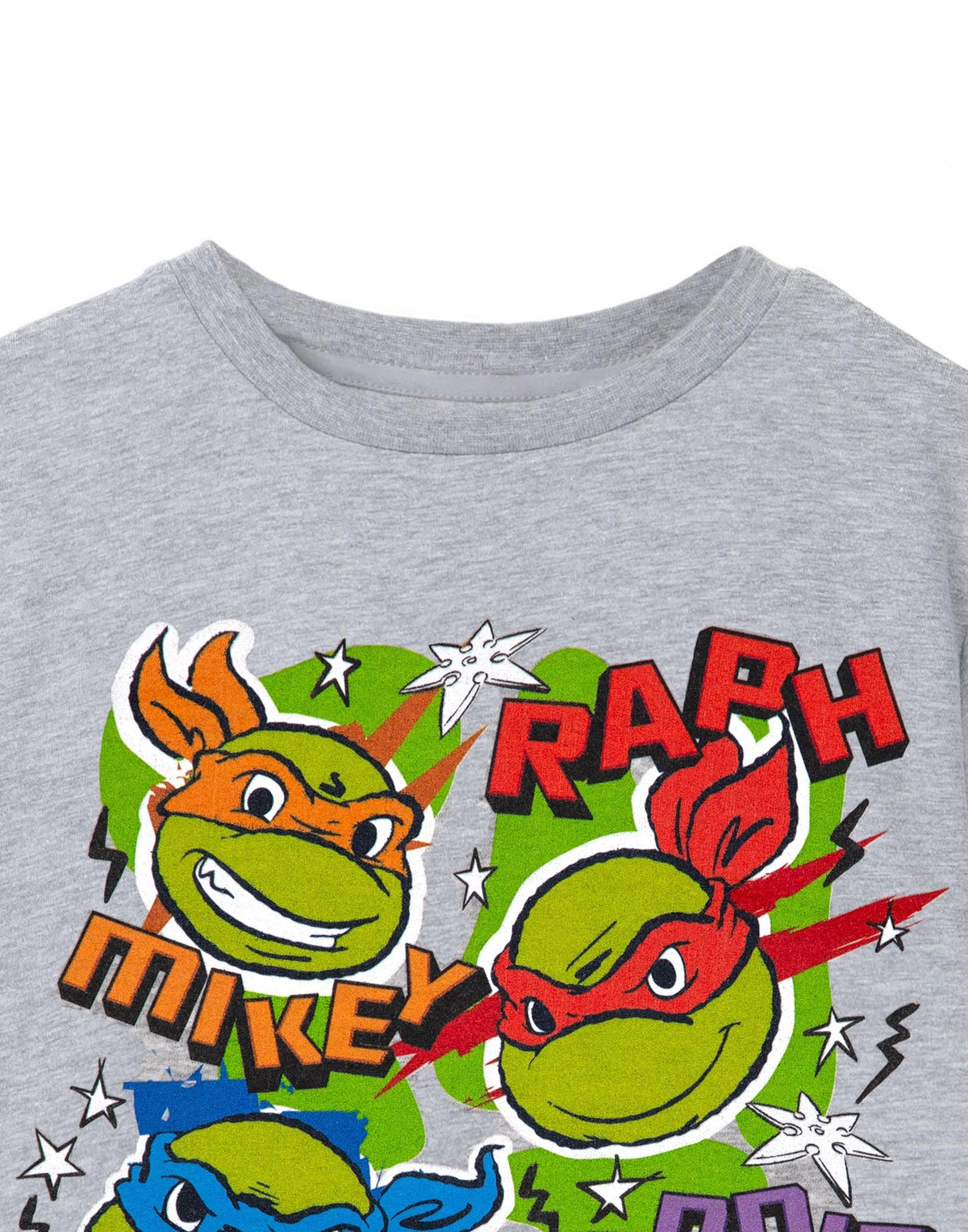 Teenage Mutant Ninja Turtles Short Sleeved T-Shirt | Unisex Kids Grey Marl | Off