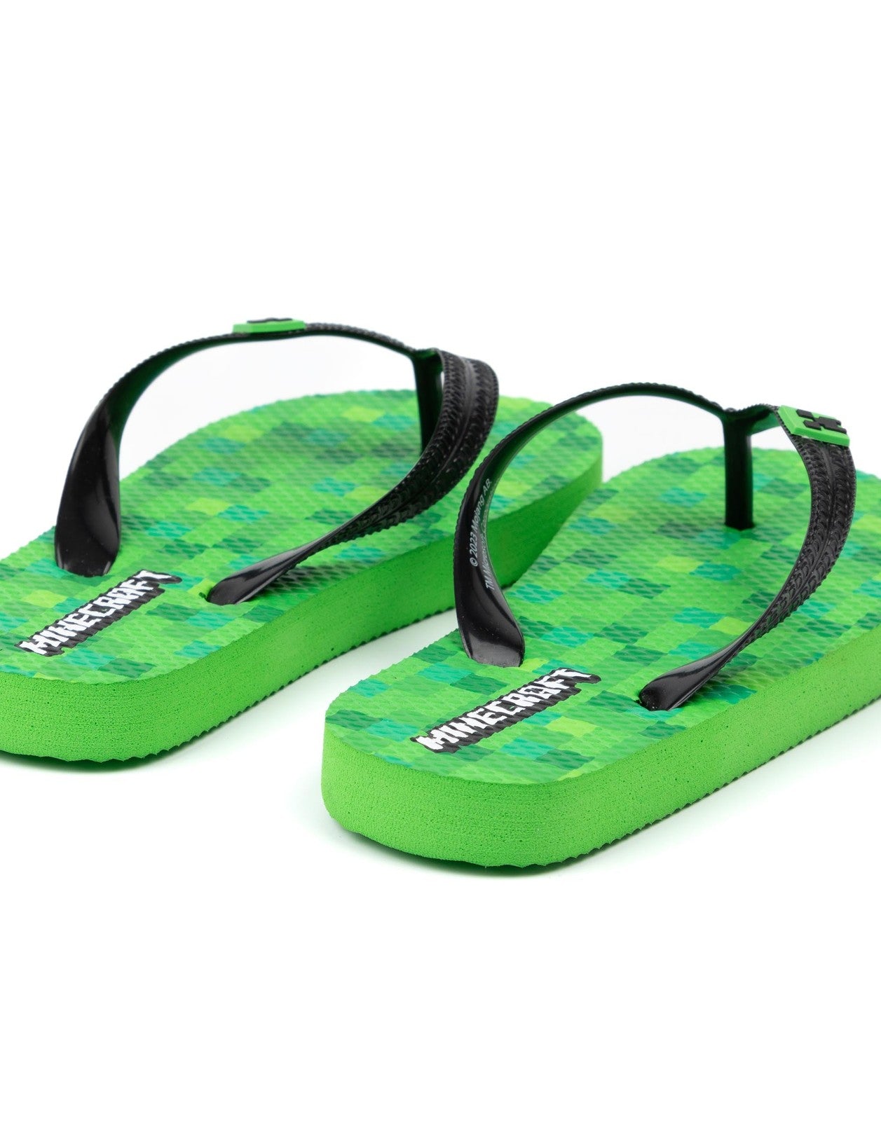Minecraft Flip Flops | Unisex Kids Green Gaming | Official Merch