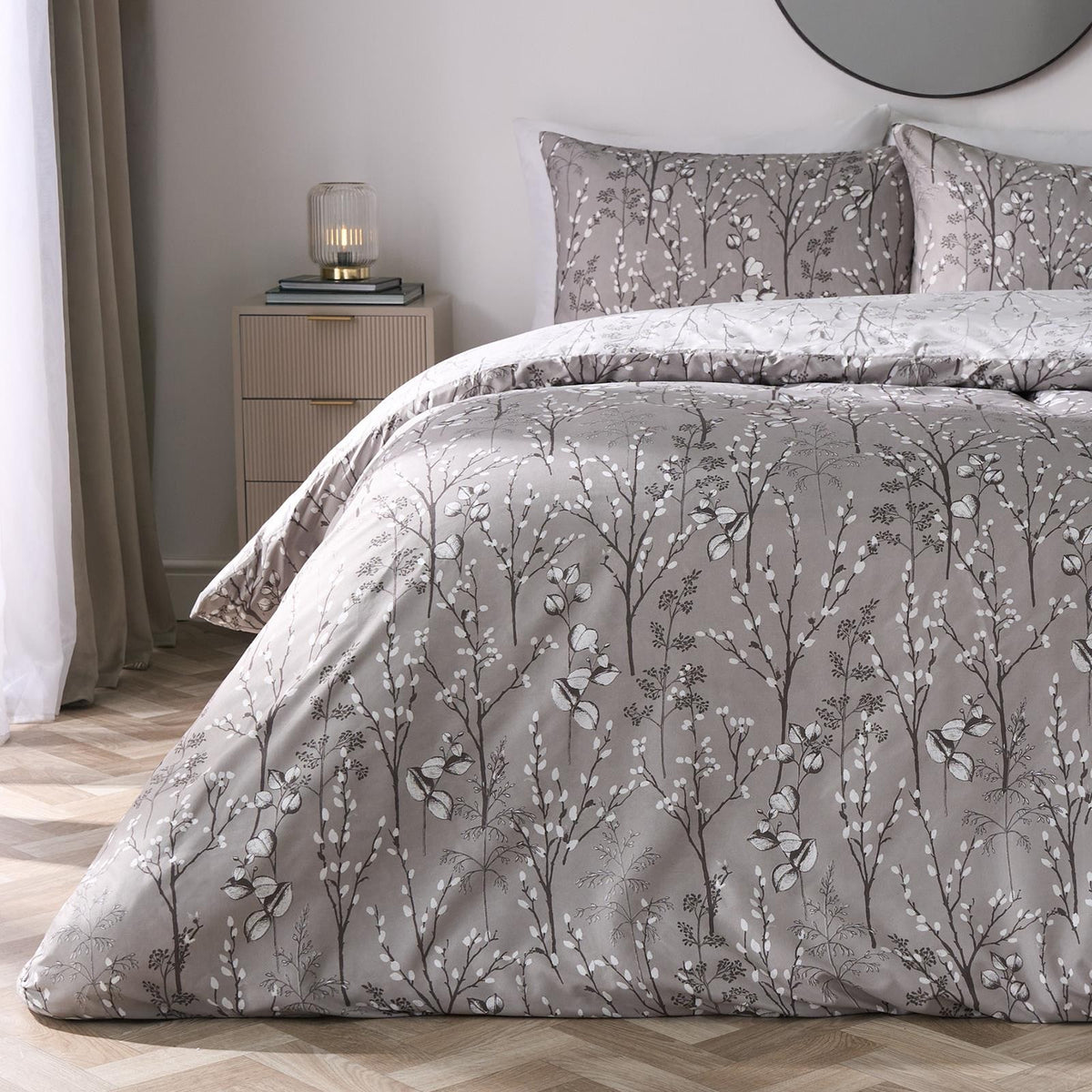 OHS Willow Branch Bedding Set Microfibre Duvet Cover with Pillowcase