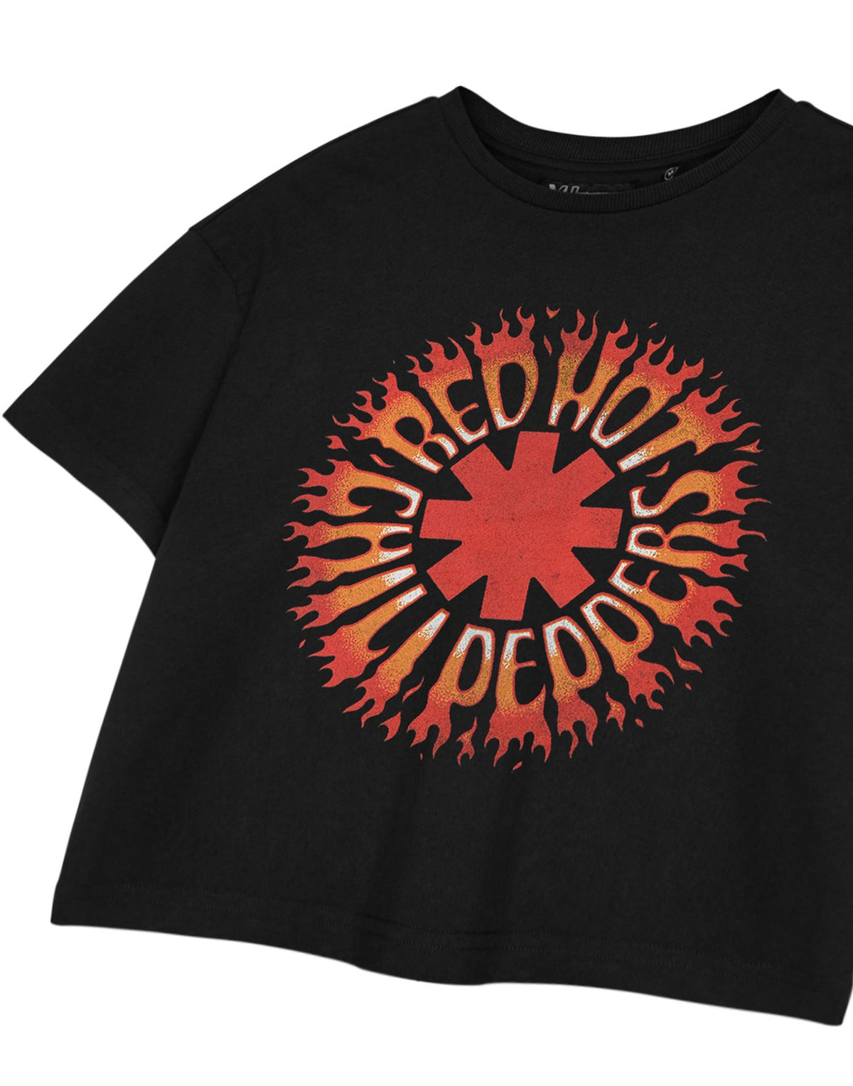 Red Hot Chili Peppers Cropped Short Sleeved T-Shirt | Womens Black | Official Me