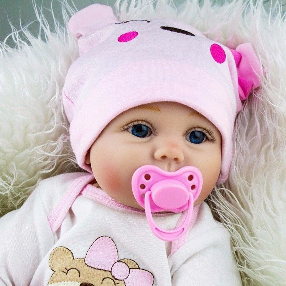 22" Reborn Dolls Realistic Baby Girl Vinyl Silicone Handmade Newborn Xmas Gift