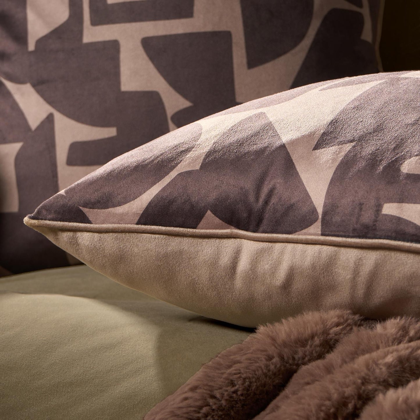 OHS Abstract Print Cushion Covers Matte Velvet Super Soft Square Pillowcases