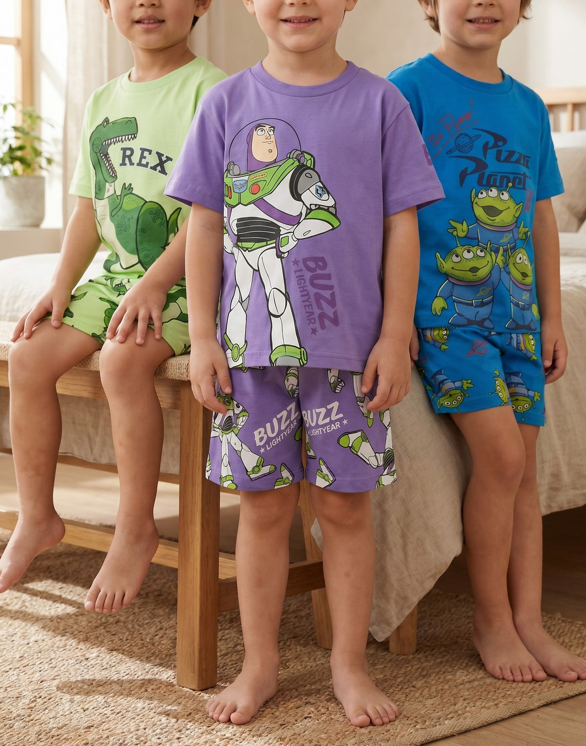 Disney Multi-Pack of 3 Short Sleeve Short Leg Pyjama Set | Boys Multicoloured |