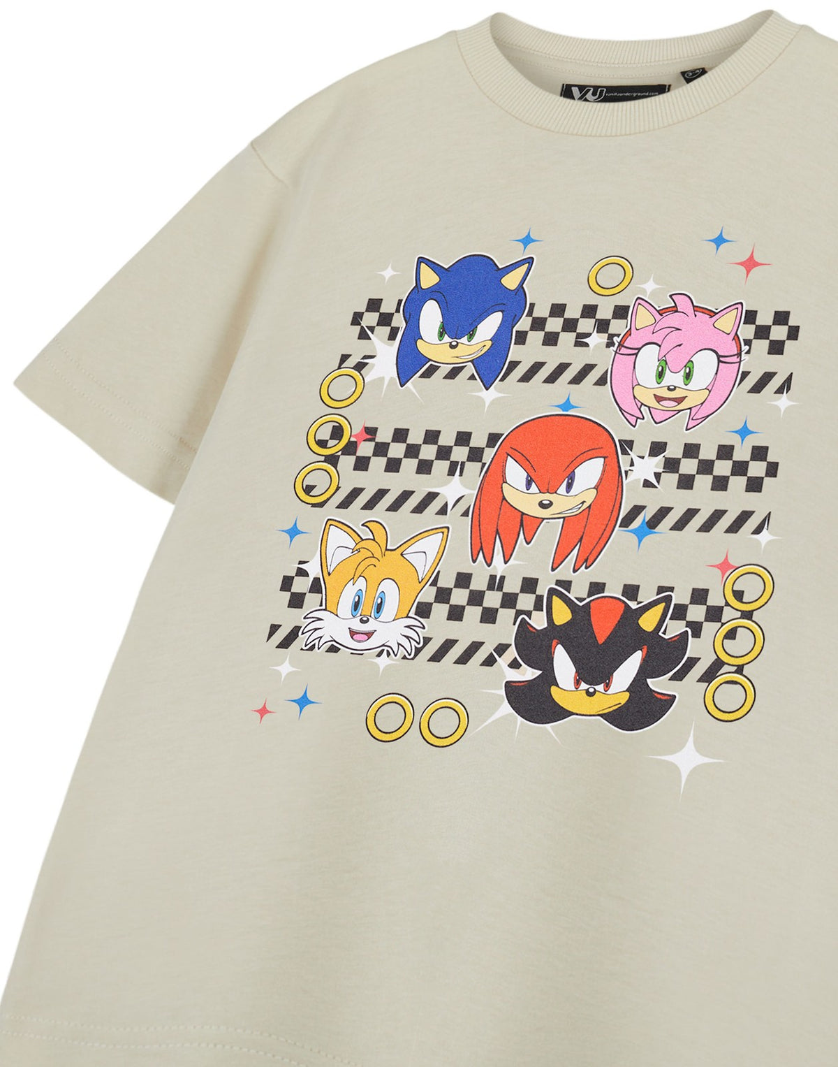Sonic the Hedgehog Short Sleeved T-Shirt | Boys Oatmeal | Official Merch