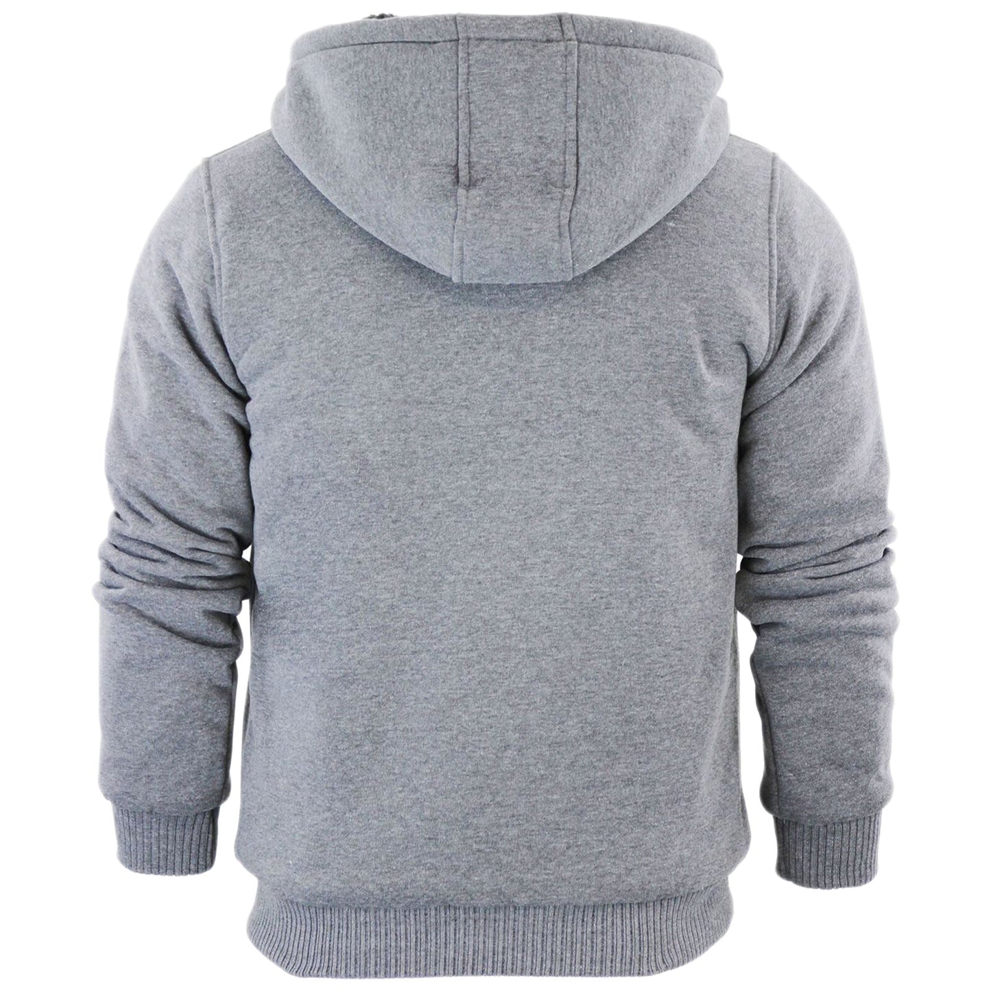 MENS HOODED PADDED SWEATSHIRT HOODY SHERPA FLEECE FUR LINED JUMPER JACKETS TOPS