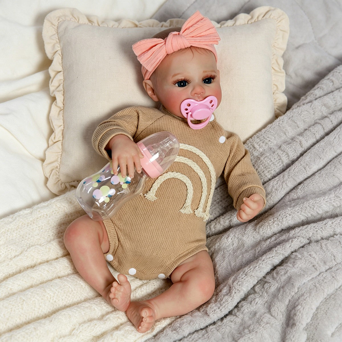 Lifelike Reborn Baby Dolls 16in Realistic Newborn Girl Soft Cloth Body Doll Gift
