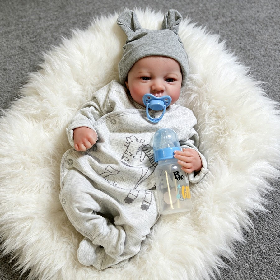 18in Handmade Reborn Baby Dolls Vinyl Silicone Realistic Newborn Boy Twins Gifts