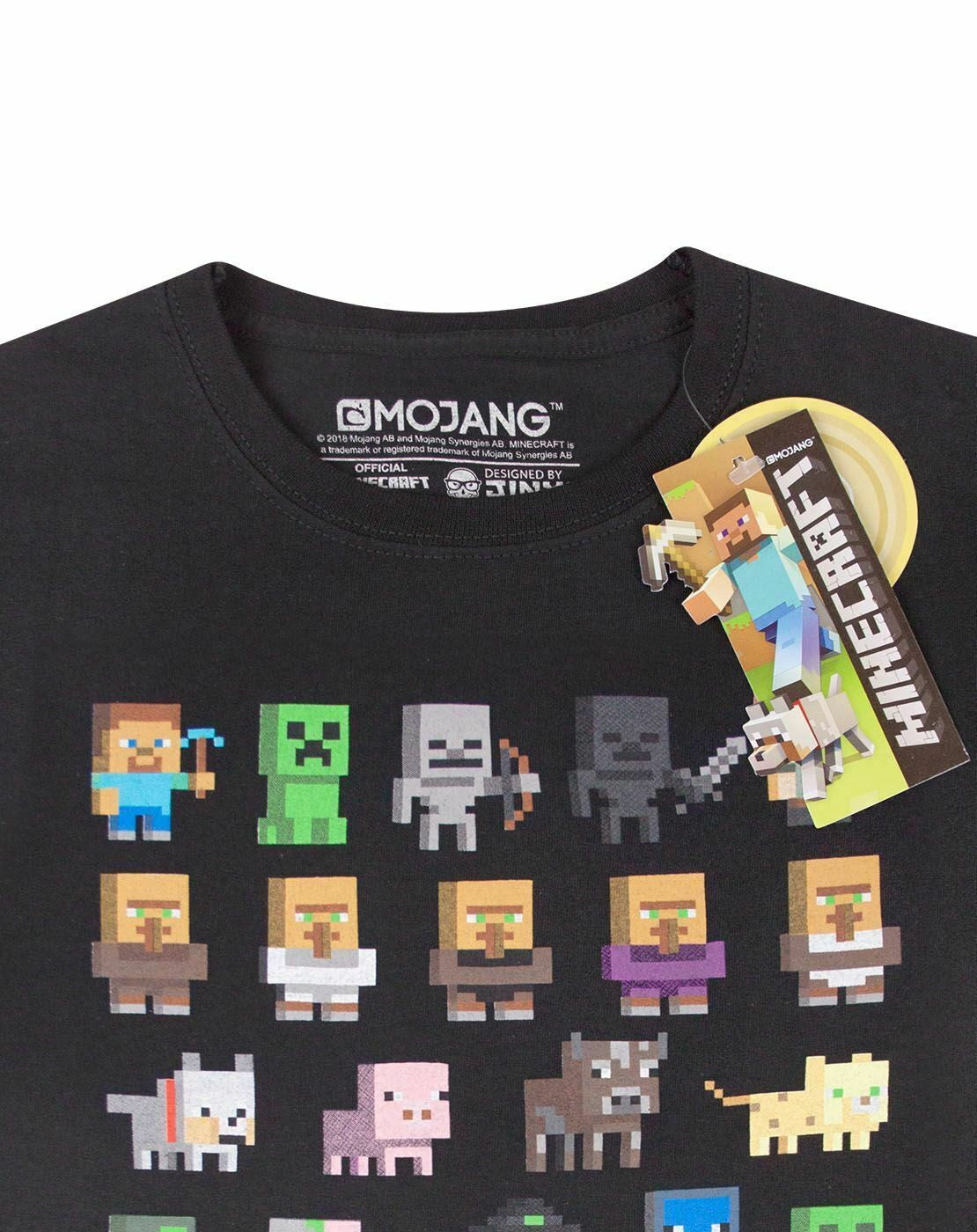 Minecraft Short Sleeved T-Shirt | Boys Black Gaming | Official Merch