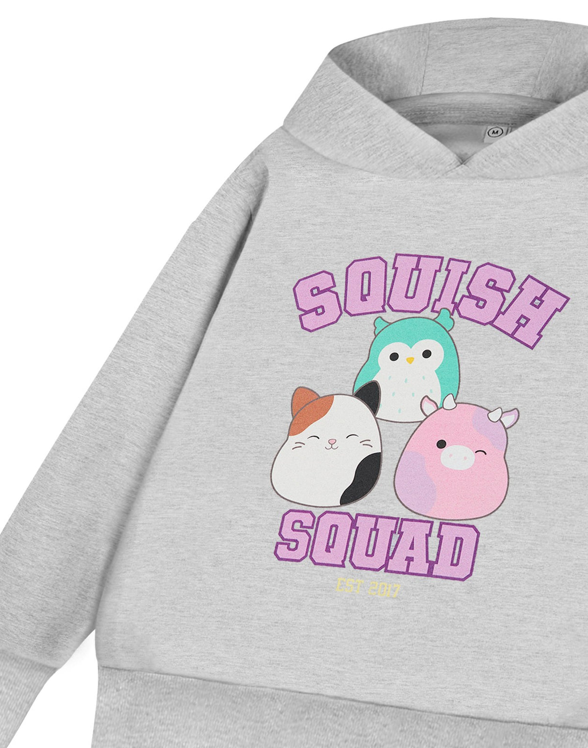 Squishmallows Hoodie | Girls Grey Marl | Official Merch