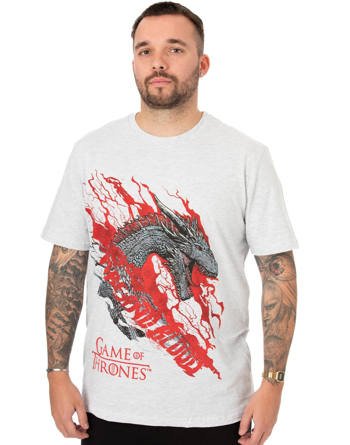 Game of Thrones Short Sleeve Long Leg Pyjama Set | Mens White | Official Merch