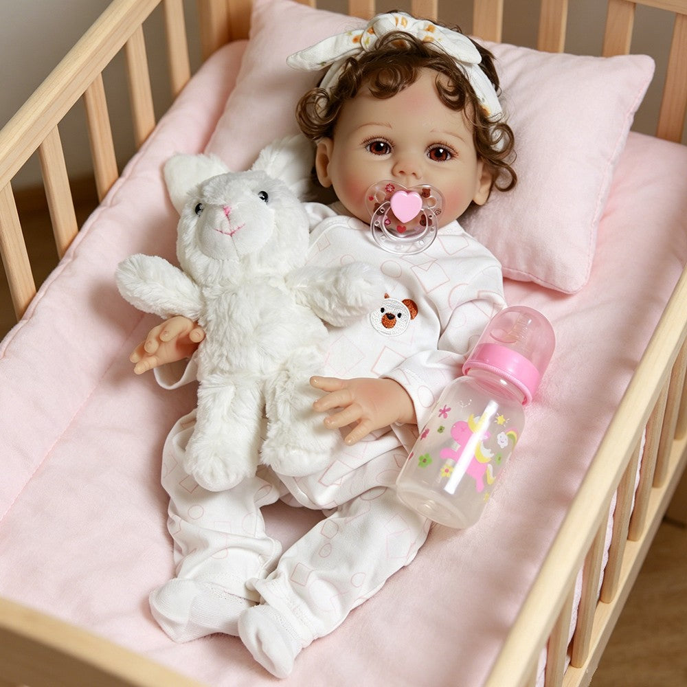 18in Reborn Dolls Realistic Newborn Baby Girl Full Body Vinyl Silicone Doll Gift