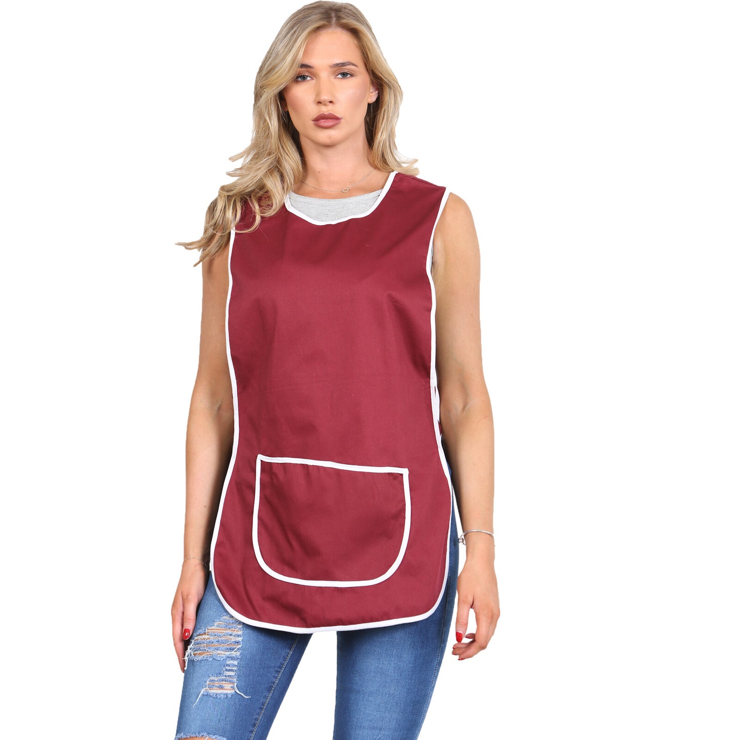 LADIES TABARD WOMENS TABBARD APRON WITH POCKET KITCHEN CLEANING CHEF WORK WEAR