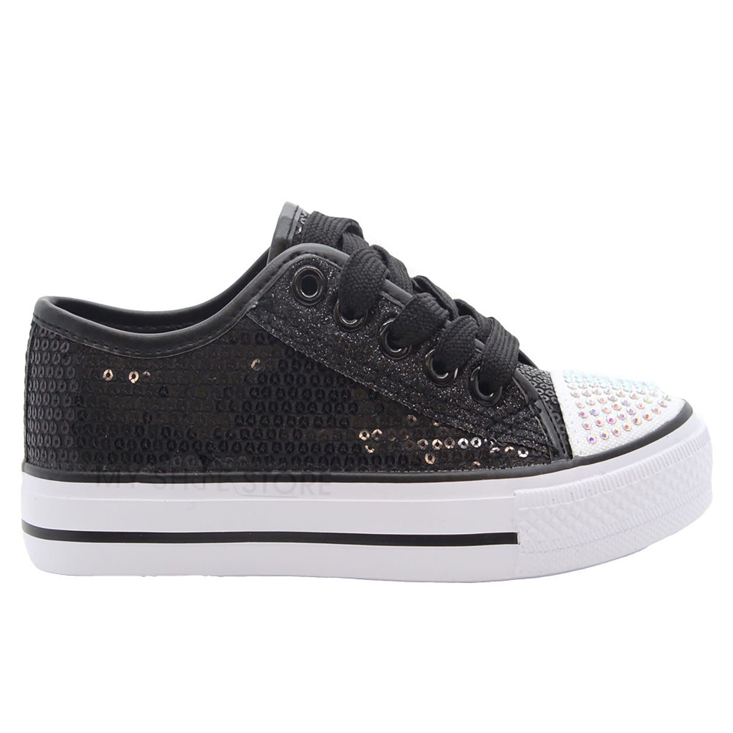 GIRLS DIAMANTE CANVAS SHOES CHILDRENS CASUAL PUMPS PLIMSOLLS SNEAKERS TRAINERS