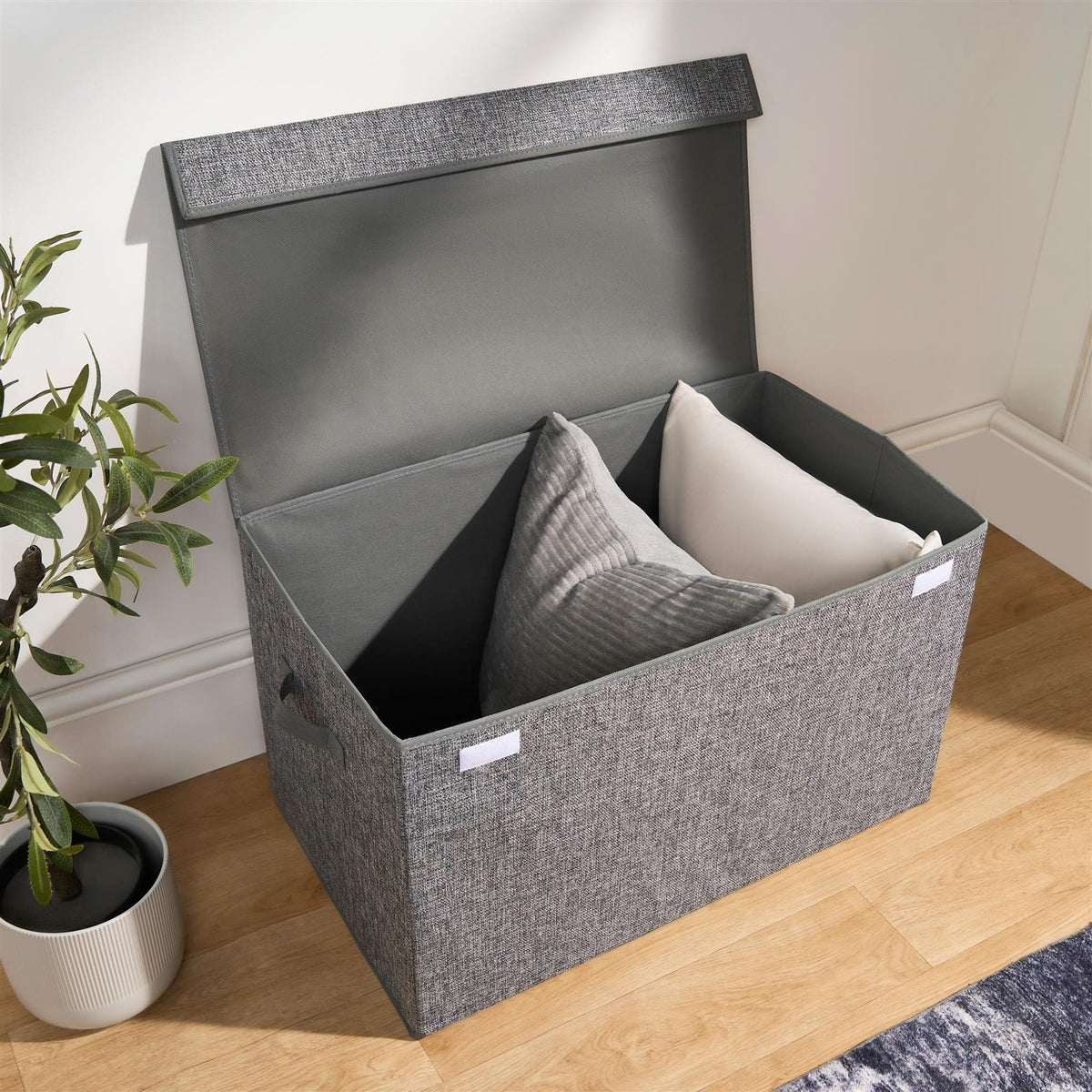 OHS Plain Storage Box Large Folding Collaspsible Space Saving Organiser with Lid
