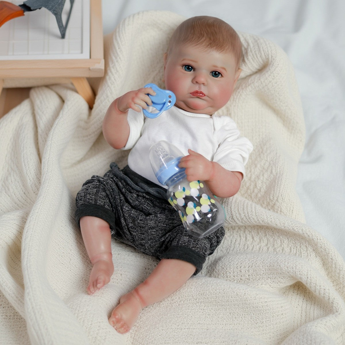 Waterproof Reborn Doll 18" Newborn Baby Boy Dolls Full Body Vinyl Silicone Gift