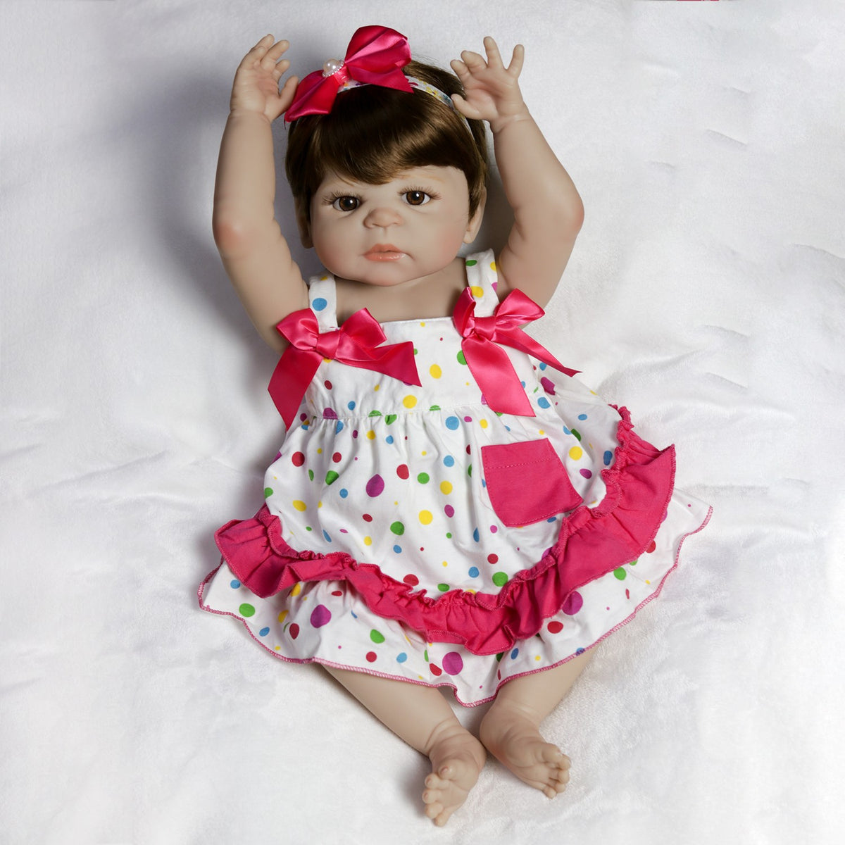 Full Body Vinyl Silicone Newborn Girl Doll Lifelike Reborn Baby Dolls Gift Bath