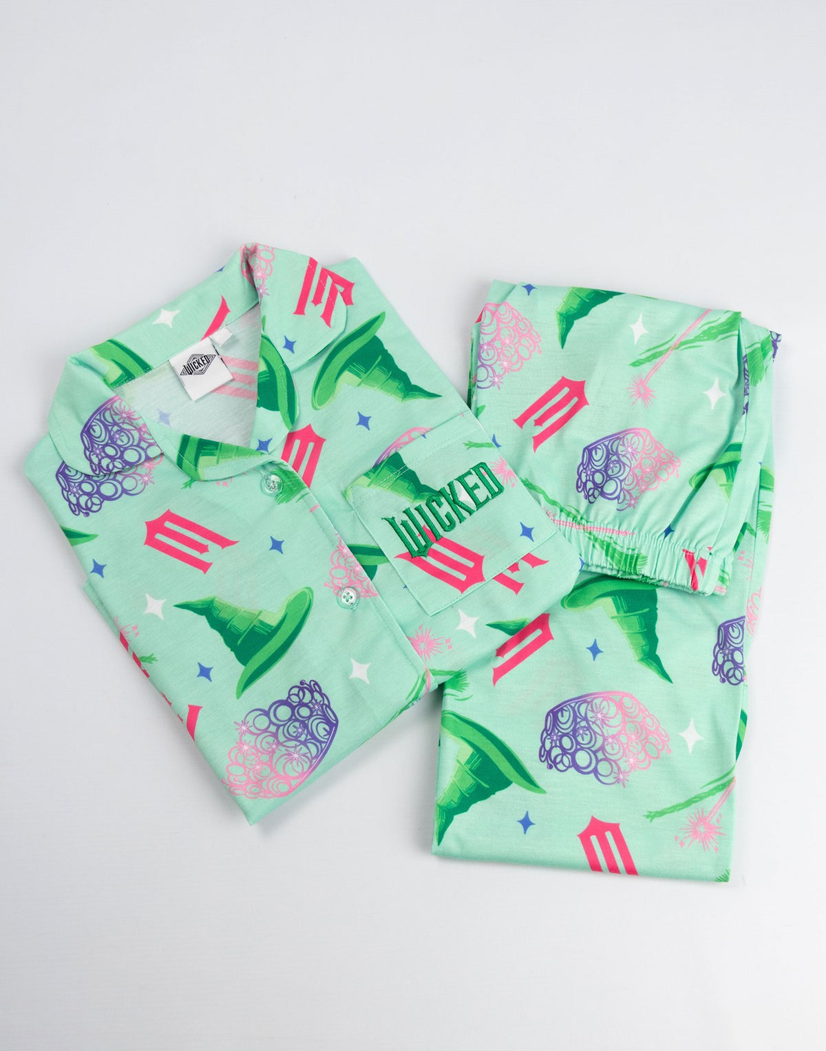Wicked Long Sleeve Long Leg Pyjama Set | Girls Pink | Official Merch