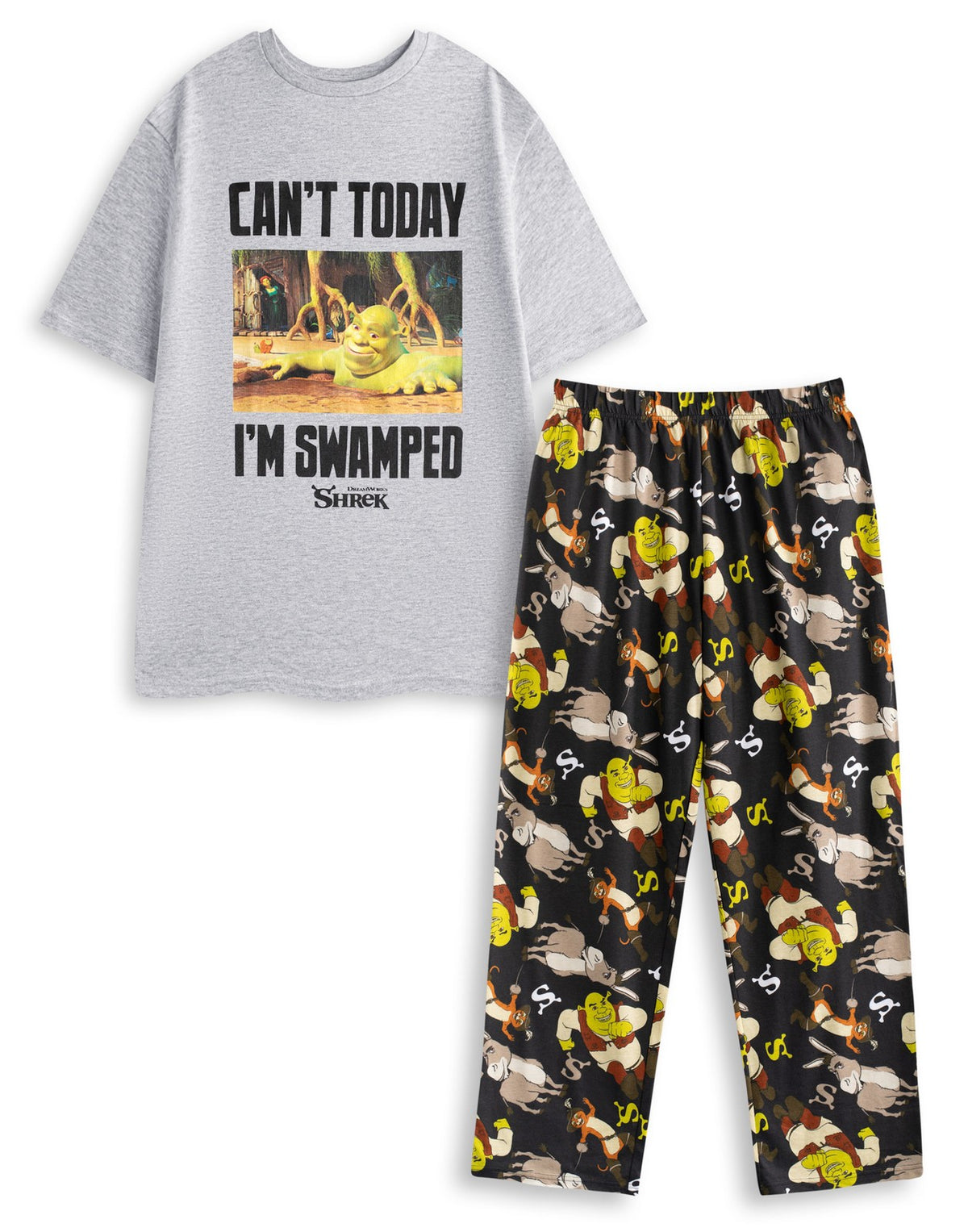 Shrek Short Sleeve Long Leg Pyjama Set | Mens Multicoloured | Official Merch