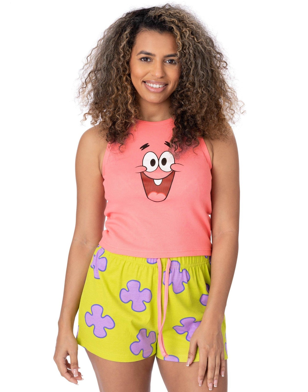 SpongeBob SquarePants Vest and Shorts Pyjama Set | Womens Pink | Official Merch