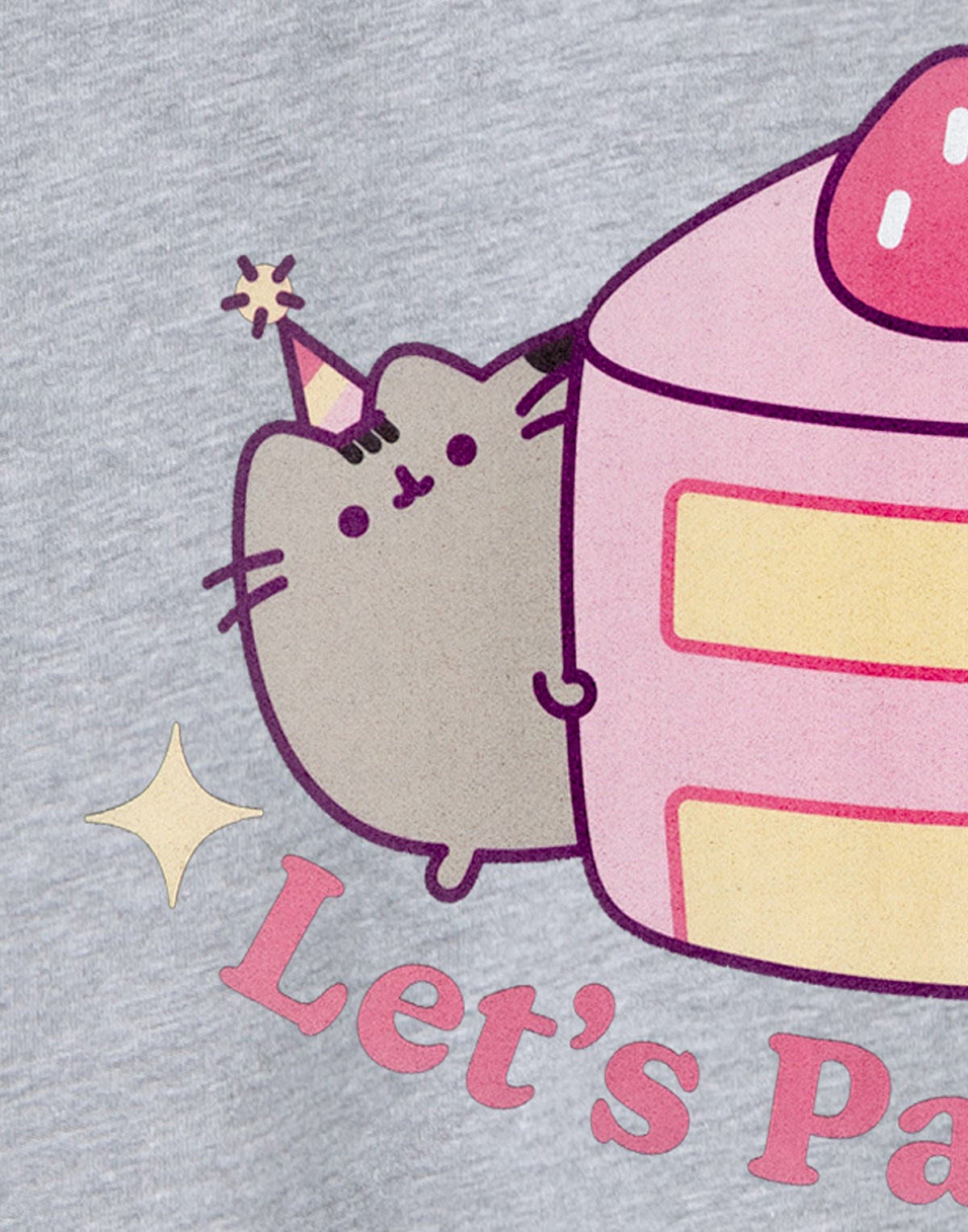 Pusheen Short Sleeved T-Shirt | Girls Grey Marl | Official Merch