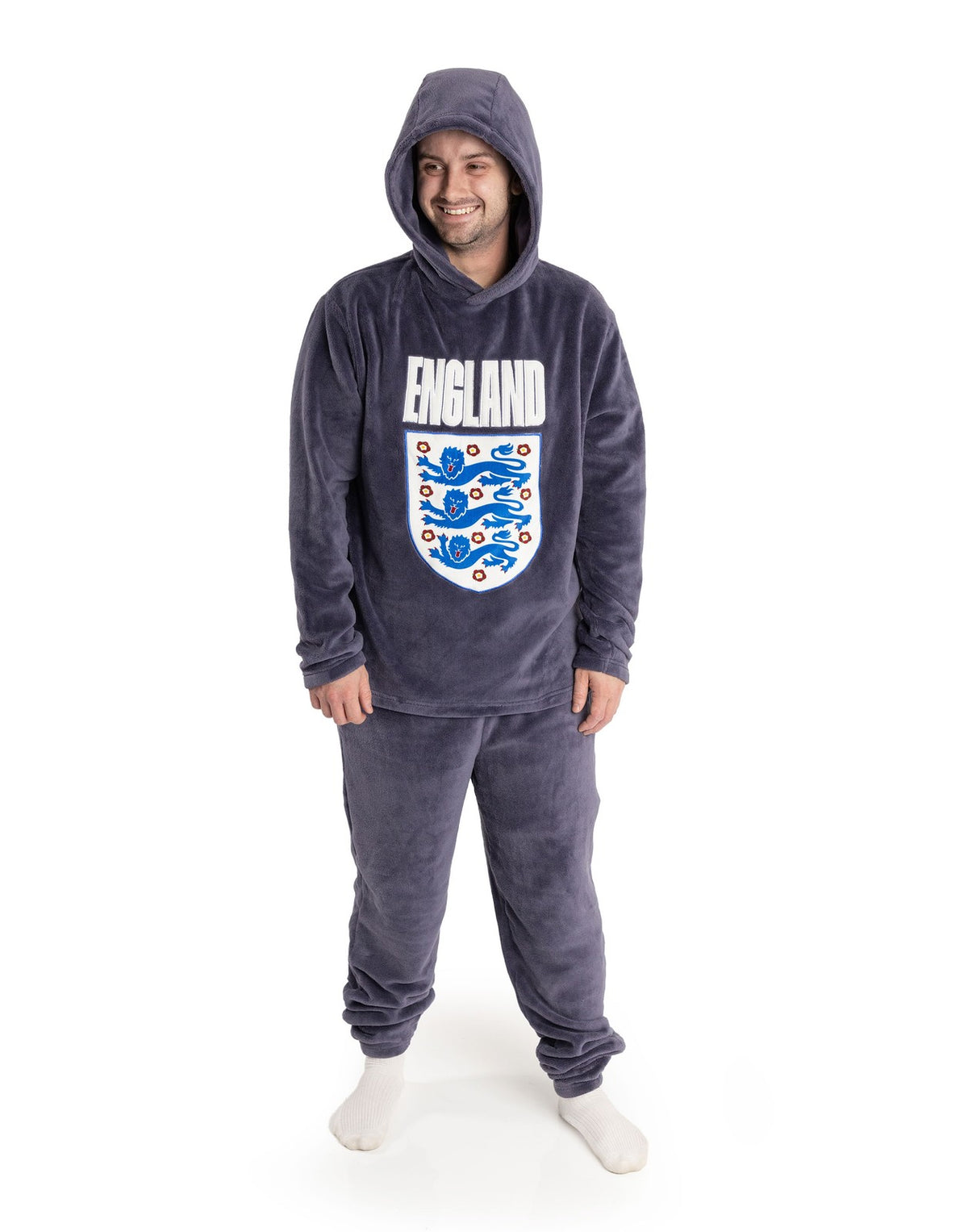 England Long Sleeve Long Leg Pyjama Set | Mens Navy | Official Merch