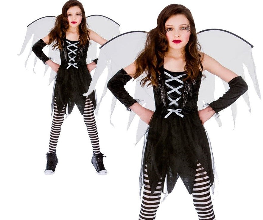 Child SCARY FAIRY Spooky Horror Halloween Girls Fancy Dress Costume Age 5-13
