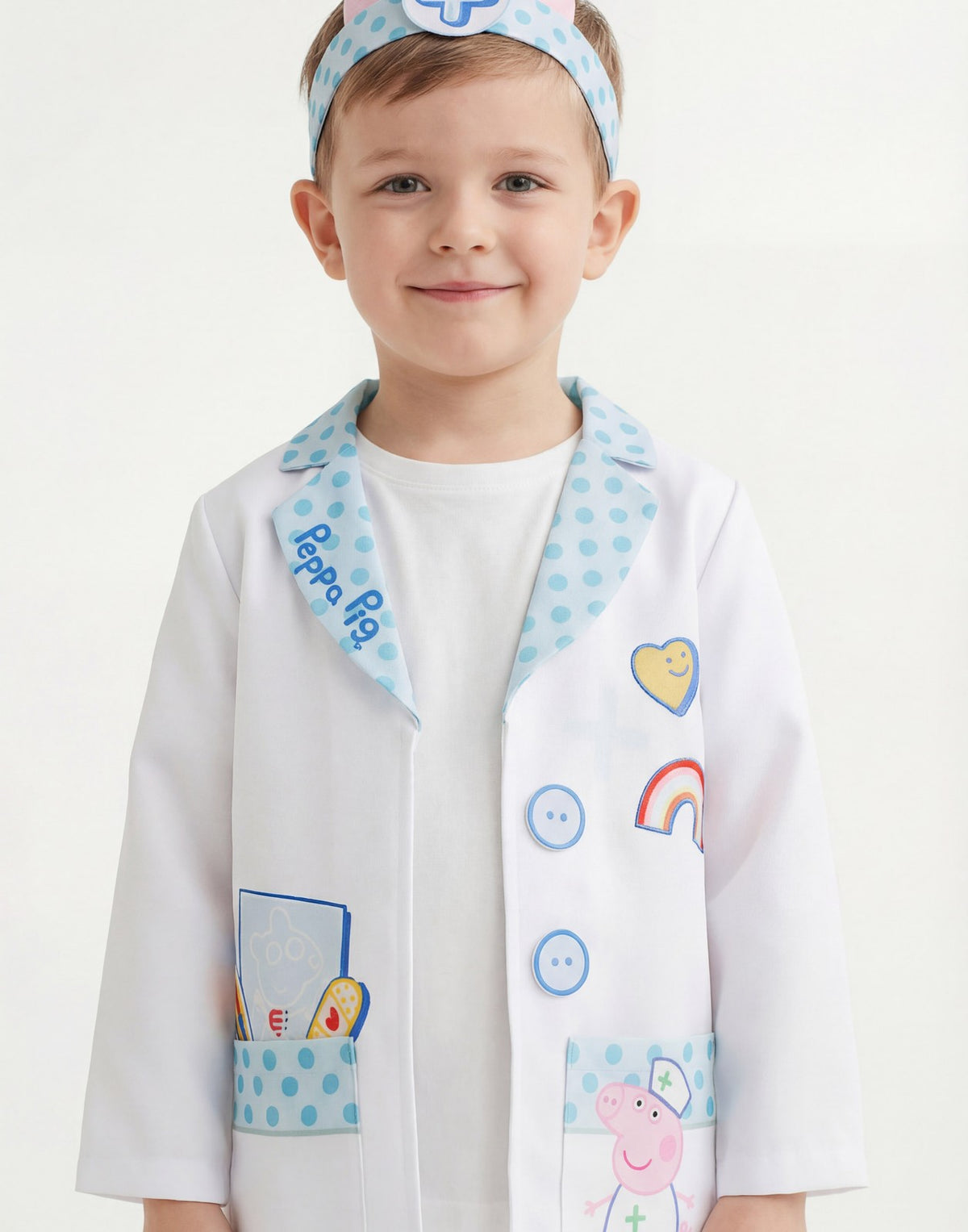 Peppa Pig 3 Piece Costume | Unisex Kids White | Official Merch
