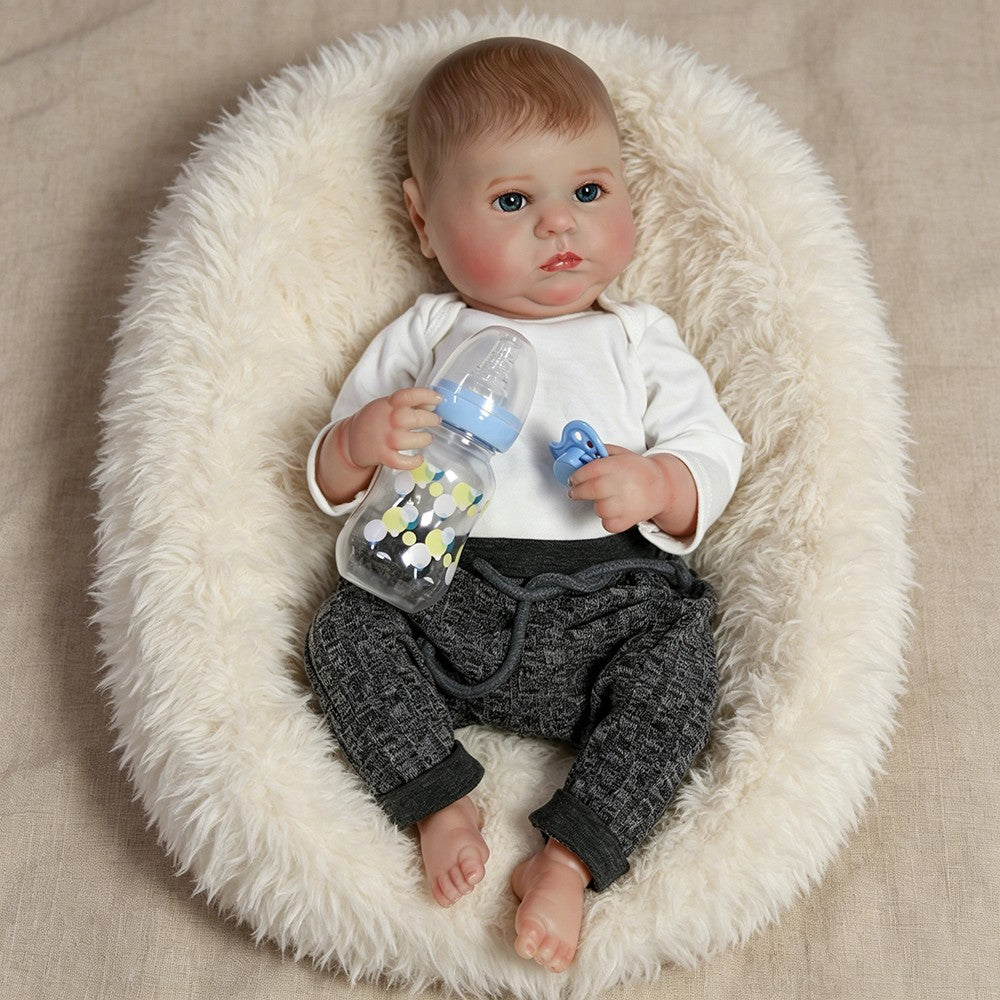 Realistic Reborn Newborn Baby Boy Dolls Full Body Vinyl Silicone Waterproof Doll