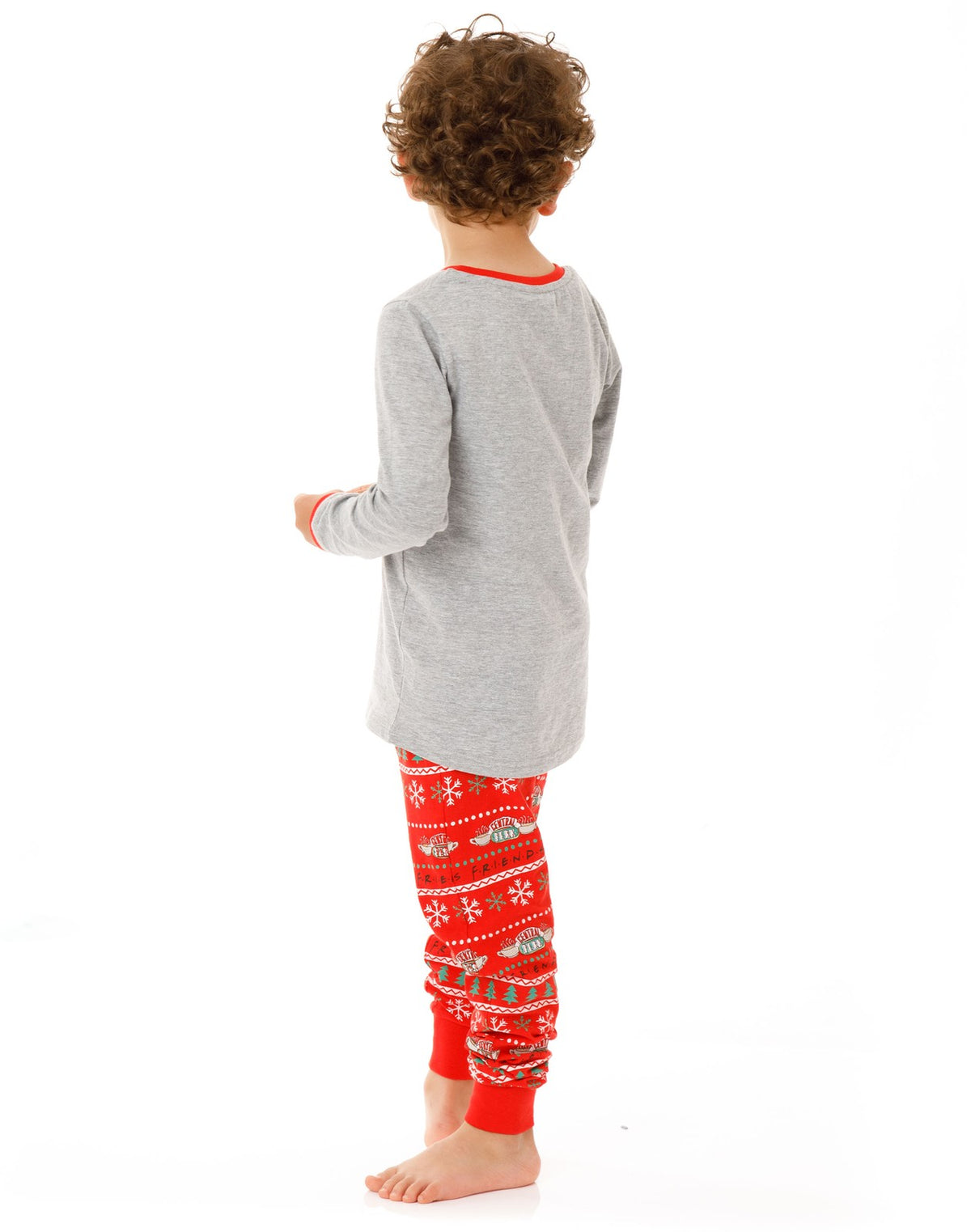 Friends Long Sleeve Long Leg Pyjama Set | Boys Red | Official Merch